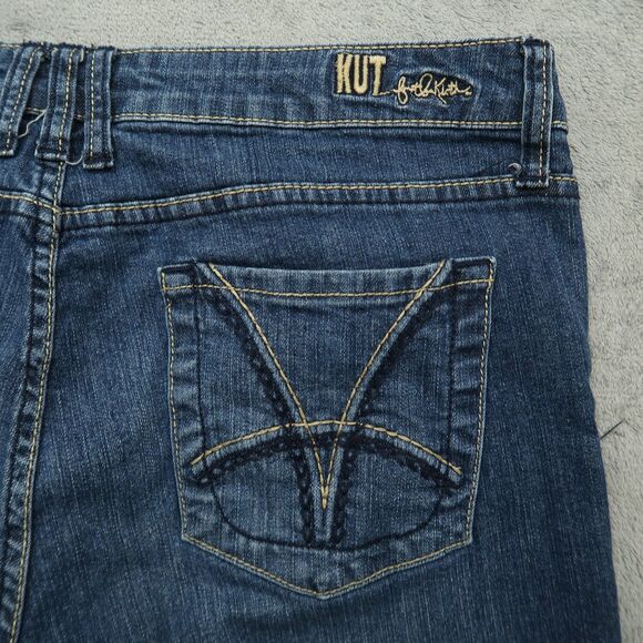 KUT from the Kloth Jeans Women's Size 12 Blue Mid-Rise Straight Denim 27" Inseam - Picture 16 of 16